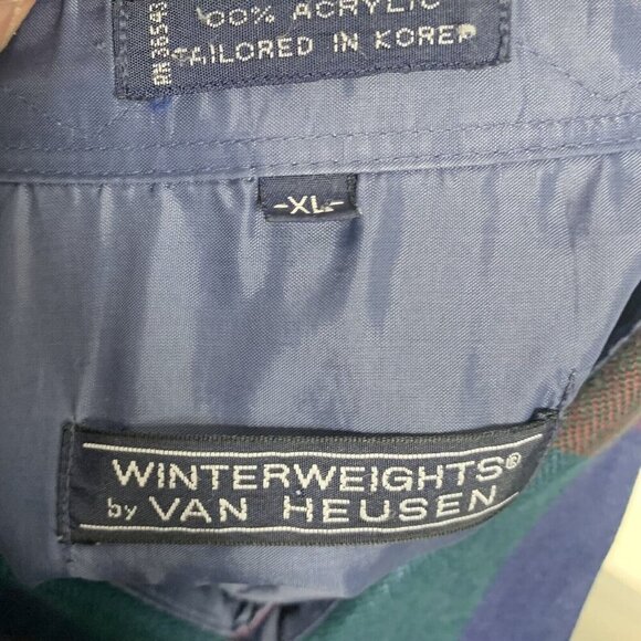 Vintage Shirt Plaid Size XL Mens Button up Winterweights by Van Heusen - Picture 3 of 7